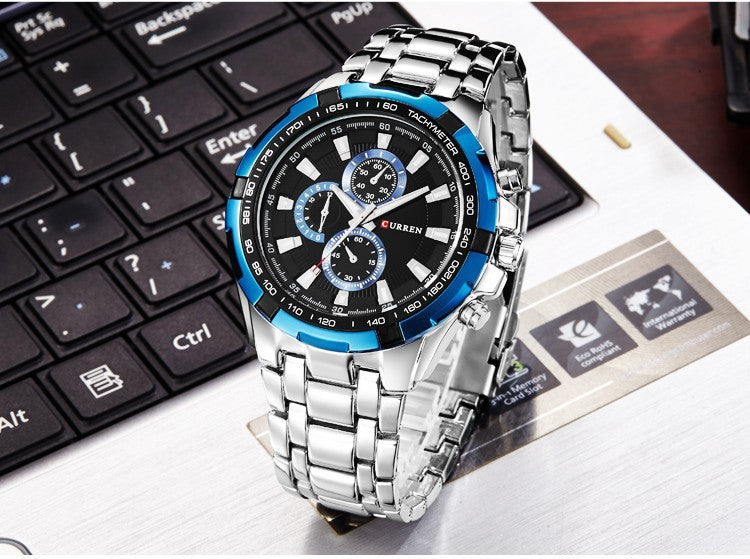 Men's Watch Business Steel Belt Quartz Watch 36.00 AED