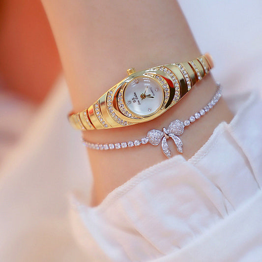 Ladies Gold Watch Diamond Wristwatch
