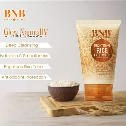 Bnb - rice Extract Brightening Skincare Kit | Face Wash, Scrub & Mask ) - dzamart store