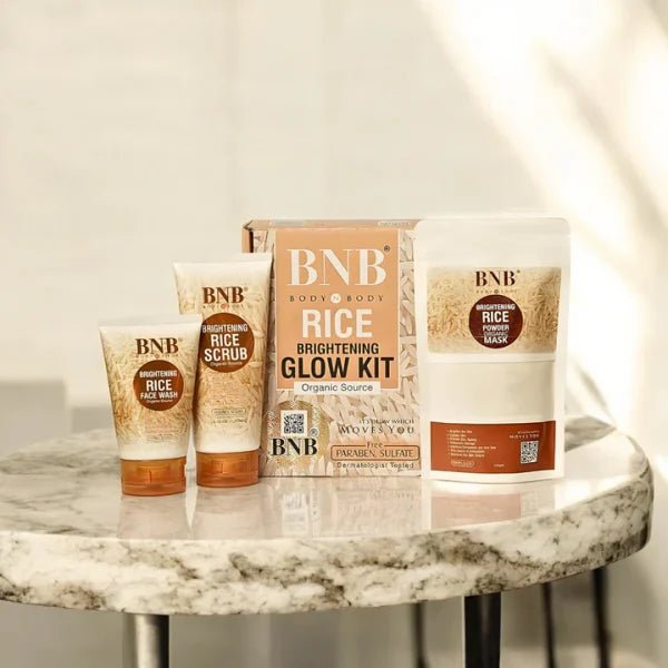 Bnb - rice Extract Brightening Skincare Kit | Face Wash, Scrub & Mask ) - dzamart store