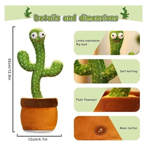 Dancing Talking Cactus Toy with USB Charge - dzamart store