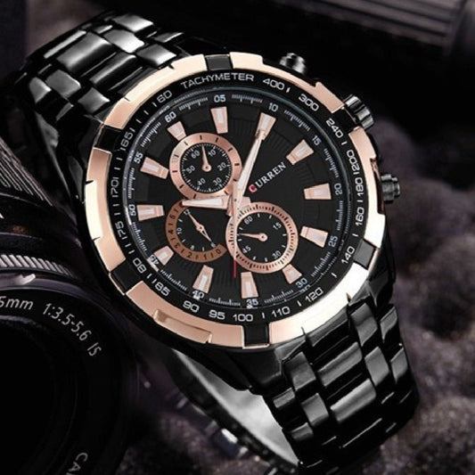 Men's Watch Business Steel Belt Quartz Watch 36.00 AED